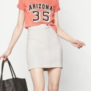 MAJE Tweed-effect Knit Skirt Cream White Mini‎ Spring-Summer Skirt Pockets sz 34